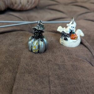 Vintage Ghost Jack-o-lantern &  HALLOWEEN Pumpkin CANDLE SNUFFER EXTINGUISHER